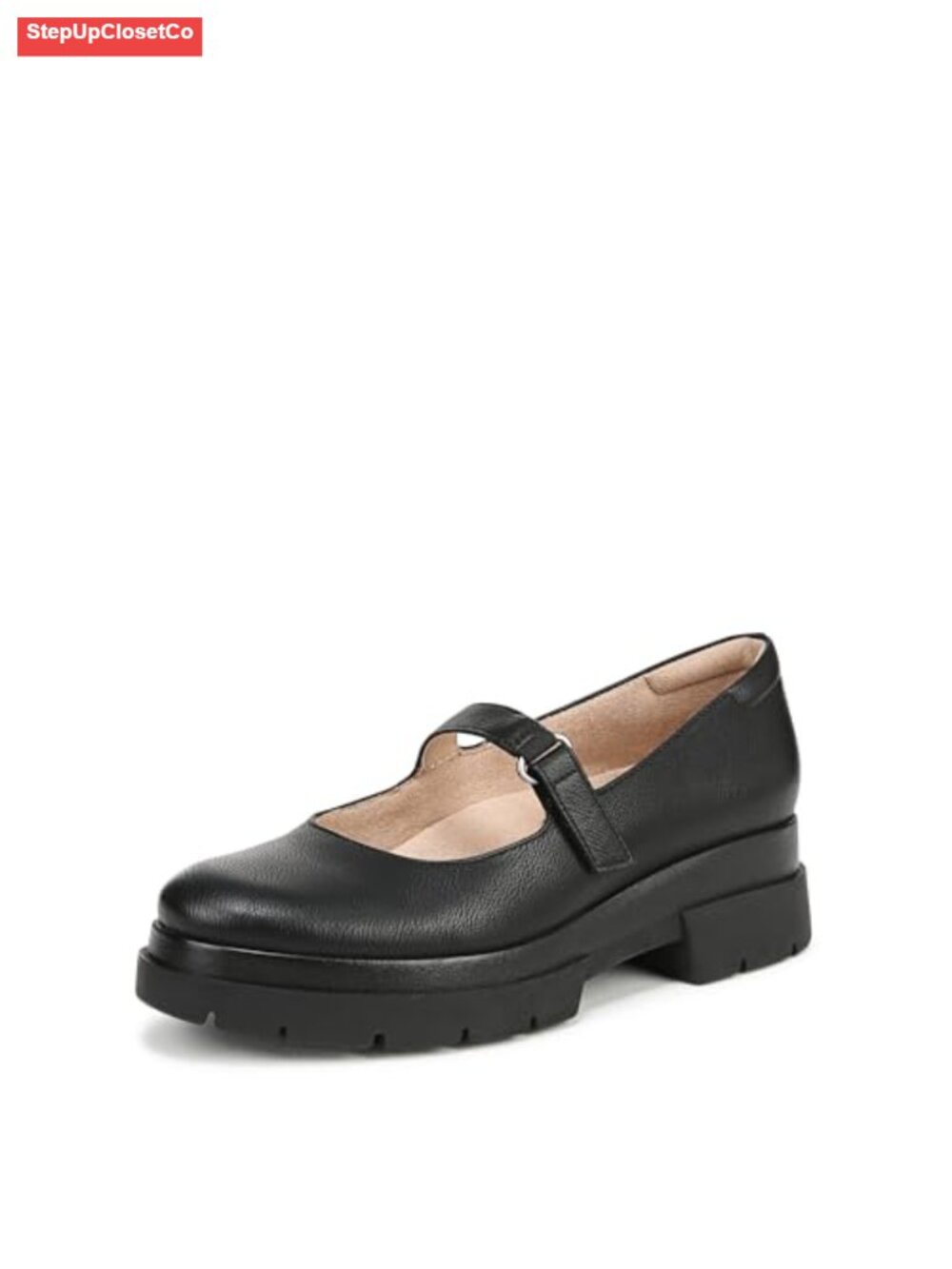 Women's Mary Jane Flats - Faux Upper, Hook-and-Loop Closure - ContourFIT
